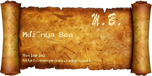 Mánya Bea névjegykártya